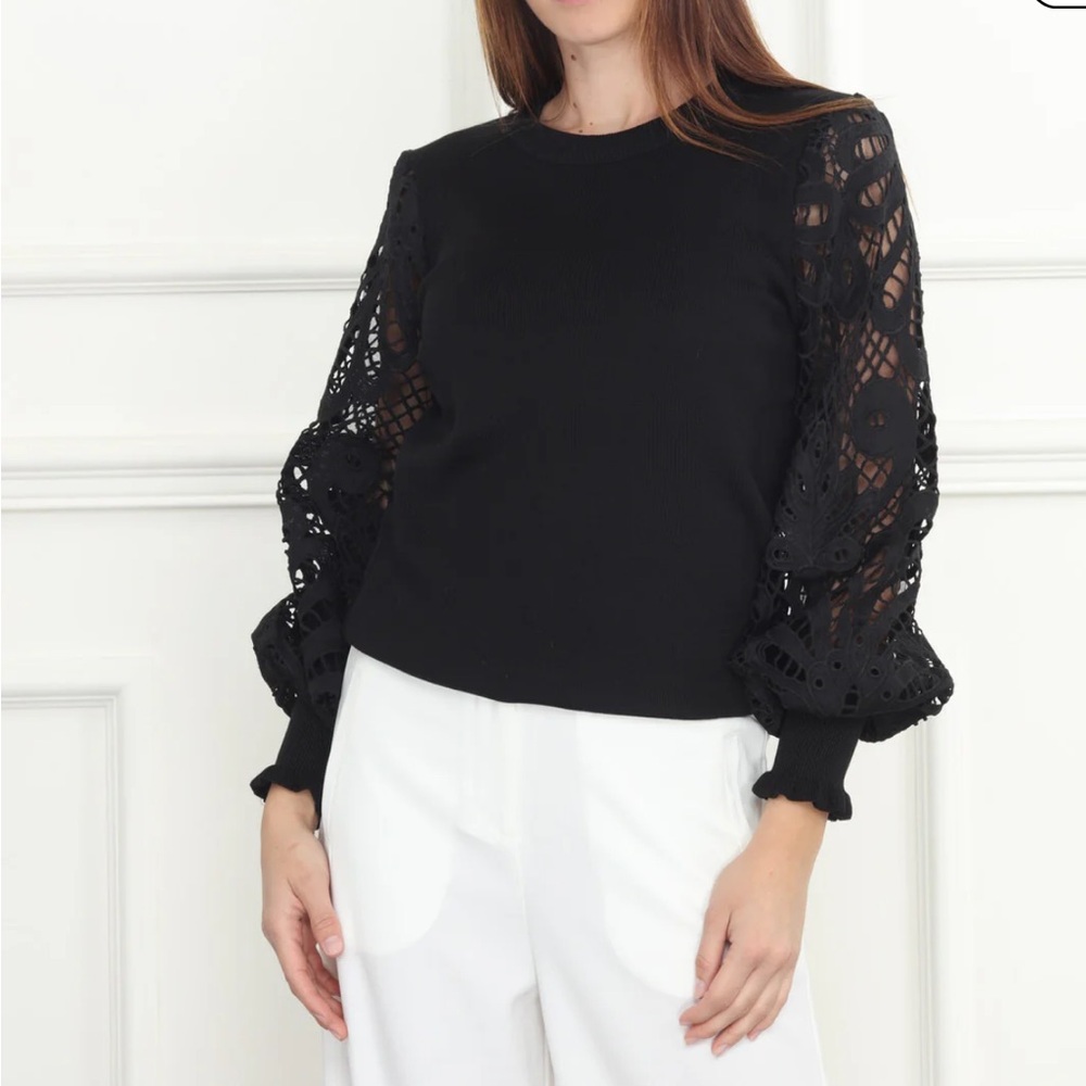 Lace Sleeve Sweater